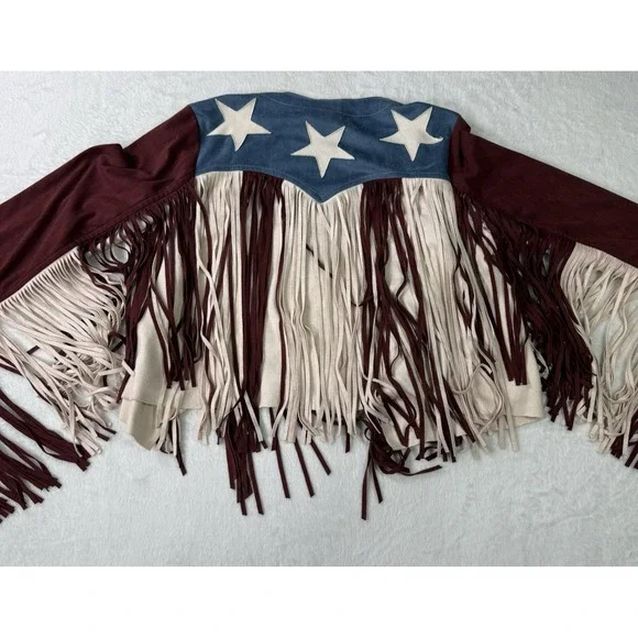 VOCAL JACKET Womens Medium Western RODEO COWGIRL USA Fringe CONCERT Festival - Picture 5 of 12